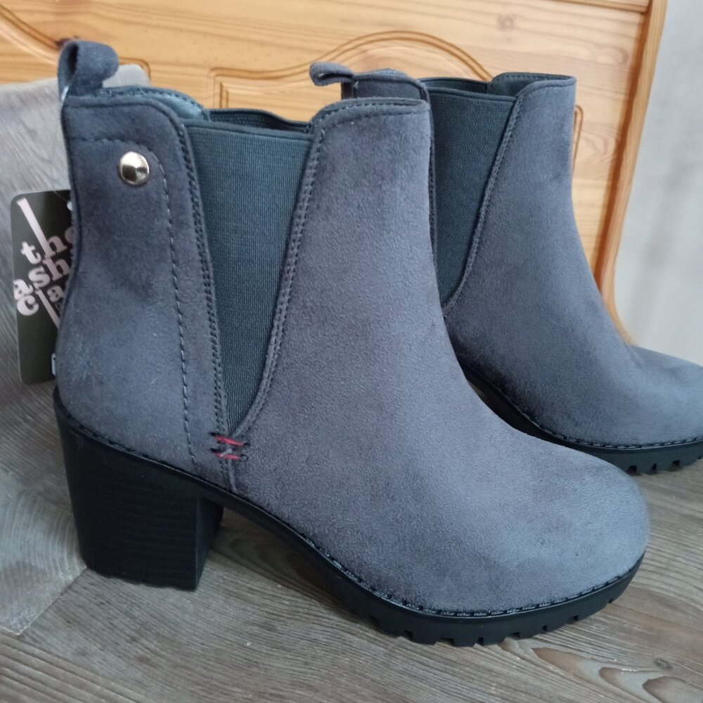 JABASIC Women's Size 5 Casual Ankle Booties Block Heel Slip On Chelsea Boots